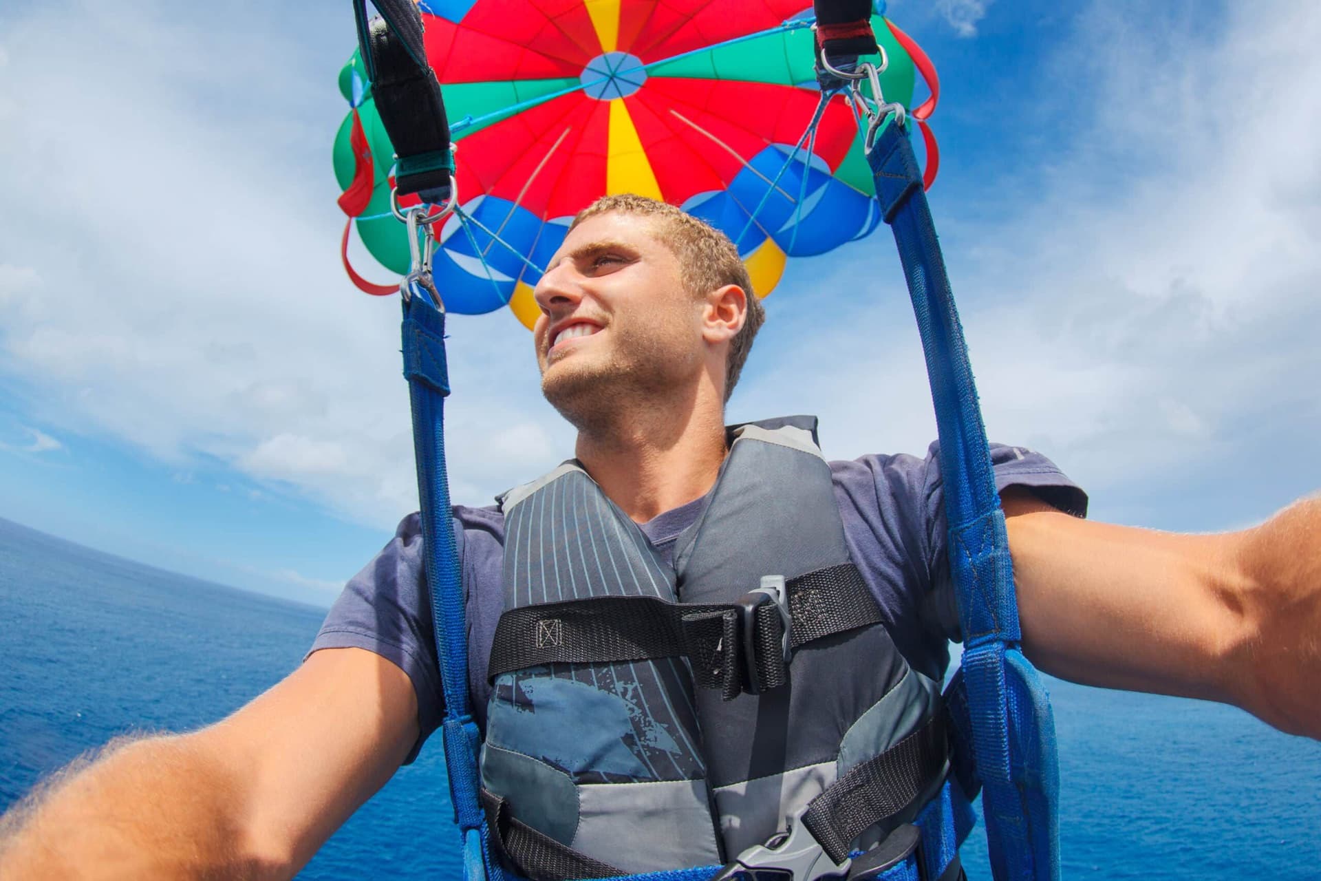 Parasailing over Kona