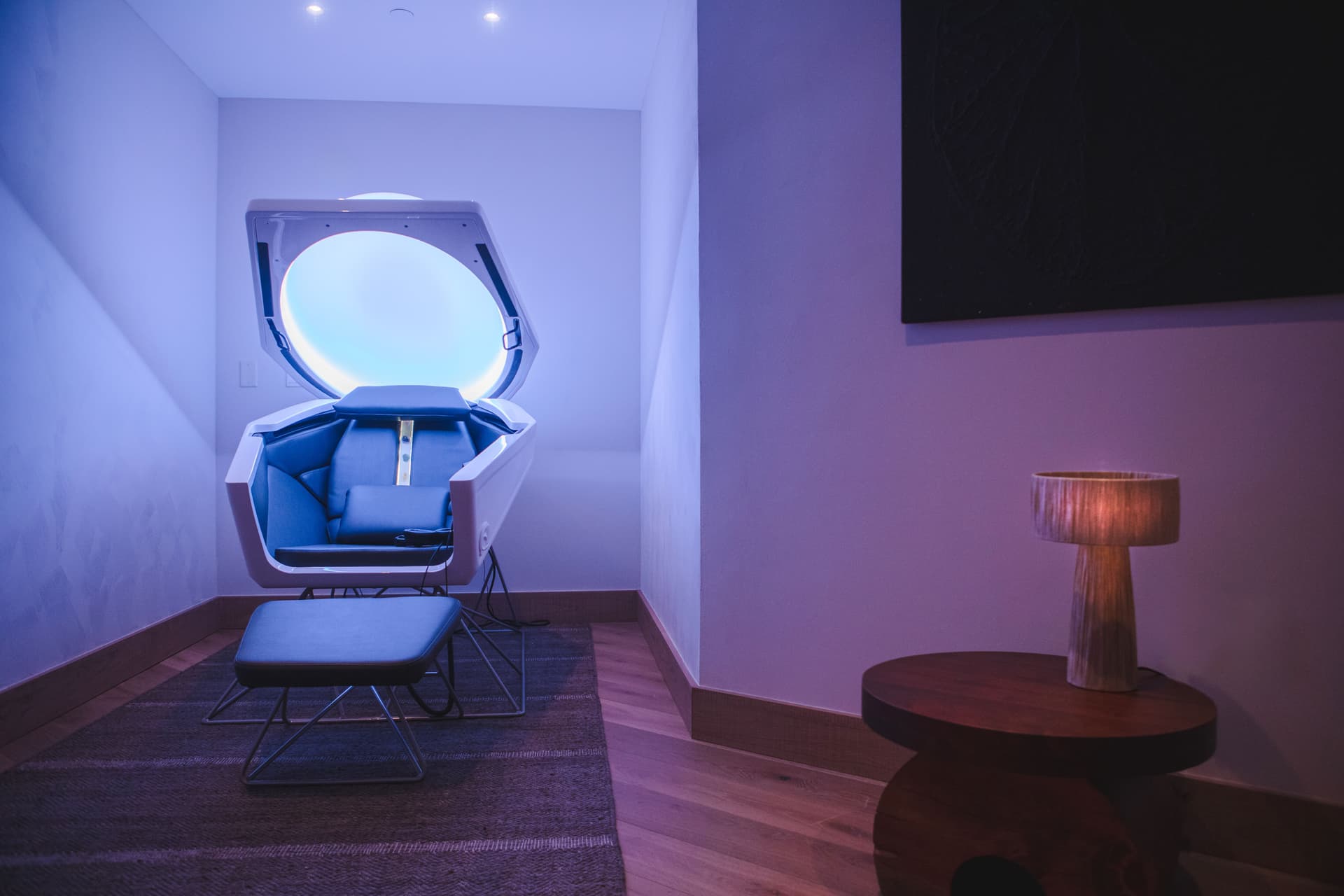 Somadome meditation pod in spa on Hawaii.