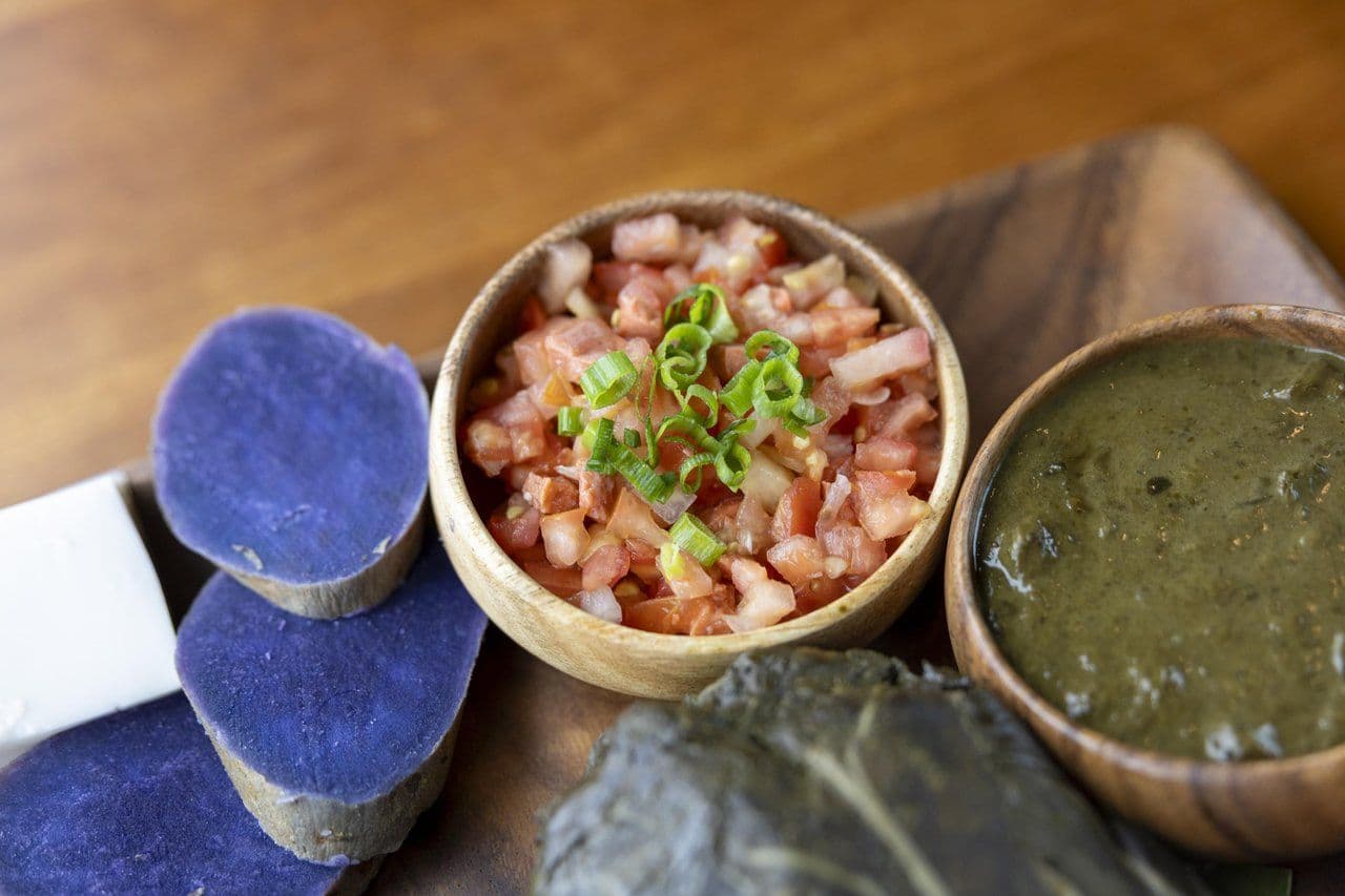 Lomi lomi salmon is a dish with traditional roots, but prepared with ingredients introduced to the islands after European contact. Photo by Marco Garcia.