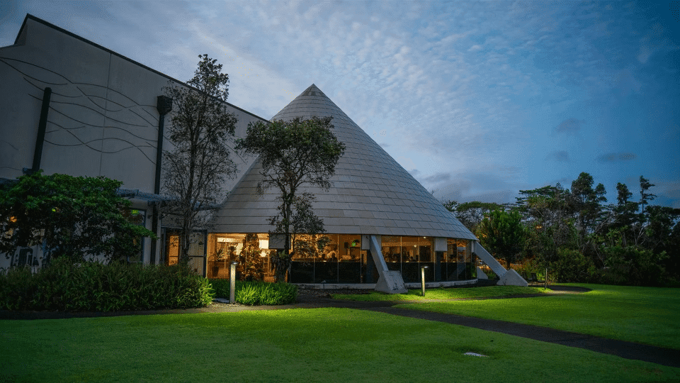 building with cone shaped roof