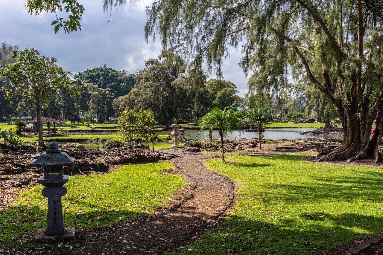 A Japanese garden and park in Hawaii.