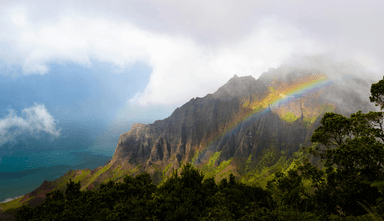 Rainbow over Hawaii valley