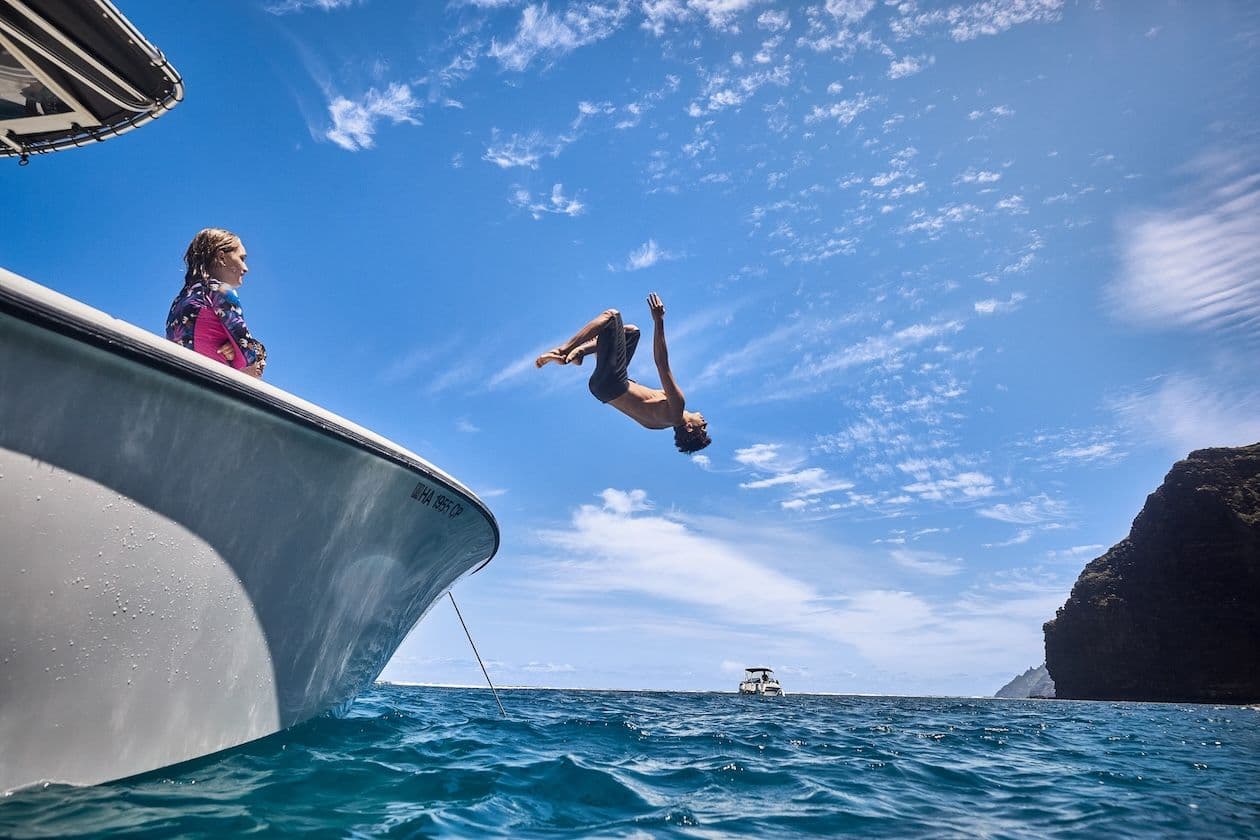 Sailing excursion with Huakaʻi Outfitters. Photo courtesy of The Lodge at Kukuiʻula.