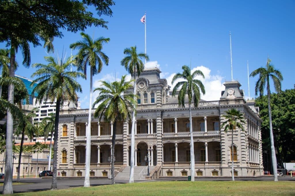 Iolani Palace in Honolulu, Hawaii.