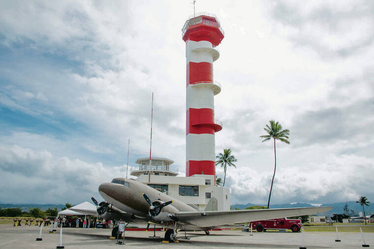 The iconic tower at Pearl Harbor's Pacific Aviation Museum. (Photo: Star-Advertiser)