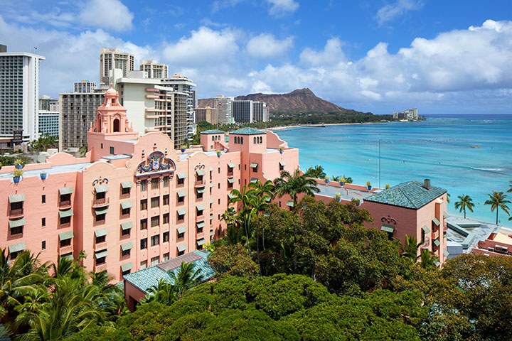 Waikiki architecture Photo: The Royal Hawaiian, a Luxury Collection Resort.