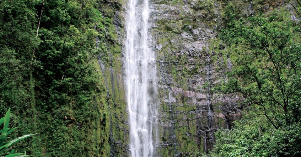 Image of Waimoku Falls at Haleakala National Park. 